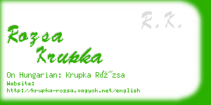 rozsa krupka business card